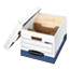 Bankers Box R-KIVE Maximum Strength Storage Box,Letter/Legal, Locking Lid, White/Blue, 12/CT Thumbnail 1