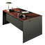 HON® 38000 Series Desk Shell, 60w x 30d x 29-1/2h, Mahogany/Charcoal Thumbnail 1