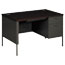 HON® Metro Classic Right Pedestal Desk, 48w x 30d x 29 1/2h, Mahogany/Charcoal Thumbnail 1