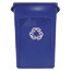 Rubbermaid® Commercial Slim Jim® Recycling Container w/Venting Channels, Plastic, 23 gal, Blue Thumbnail 1