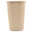 Rubbermaid® Commercial Deskside Plastic Wastebasket, Rectangular, 7gal, Beige Thumbnail 2