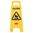 Rubbermaid® Commercial Collapsible Multilingual Caution Industrial Sign, 2-Sided, 26 Inch, Yellow Thumbnail 1