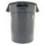 Rubbermaid® Commercial Round Brute Container, Plastic, 32 gal, Gray Thumbnail 1