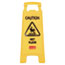 Rubbermaid® Commercial Collapsible Bright Caution Wet Floor Industrial Warning Sign, 2-Sided, 26 inch, Yellow Thumbnail 1