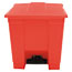 Rubbermaid® Commercial Indoor Utility Step-On Waste Container, Square, Plastic, 8gal, Red Thumbnail 1