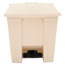 Rubbermaid® Commercial Indoor Utility Step-On Waste Container, Square, Plastic, 8gal, Beige Thumbnail 1