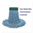 Boardwalk Super Loop Wet Mop Head, Cotton/Synthetic Fiber, 5" Headband, Medium Size, Blue, 12/Carton Thumbnail 3