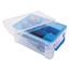 Advantus Super Stacker Divided Storage Box, Clear w/Blue Tray/Handles, 10.3 x 14.25x 6.5 Thumbnail 1