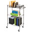 Alera Three-Tier Wire Cart with Basket, 28w x 16d x 39h, Black Anthracite Thumbnail 10
