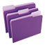 Universal Deluxe Colored Top Tab File Folders, 1/3-Cut Tabs: Assorted, Letter Size, Violet/Light Violet, 100/Box Thumbnail 2