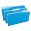 Universal Deluxe Colored Top Tab File Folders, 1/3-Cut Tabs: Assorted, Legal Size, Blue/Light Blue, 100/Box Thumbnail 2