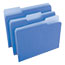 Universal Deluxe Colored Top Tab File Folders, 1/3-Cut Tabs: Assorted, Letter Size, Blue/Light Blue, 100/Box Thumbnail 2