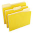 Universal Deluxe Colored Top Tab File Folders, 1/3-Cut Tabs: Assorted, Letter Size, Yellow/Light Yellow, 100/Box Thumbnail 2