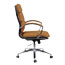 Alera Alera Neratoli Mid-Back Slim Profile Chair, Leather Seat/Back, Supports Up to 275 lb, Camel Seat/Back, Chrome Base Thumbnail 3