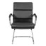 Alera Alera Neratoli Slim Profile Guest Chair, Faux Leather, 23.81" x 27.16" x 36.61", Black Seat/Back, Chrome Base Thumbnail 2