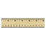 Universal Flat Wood Ruler w/Double Metal Edge, Standard, 12" Long, Clear Lacquer Finish Thumbnail 1