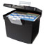 Storex Portable File Box with Large Organizer Lid, 13 1/4 x 10 7/8 x 11, Black Thumbnail 2