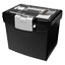 Storex Portable File Box with Large Organizer Lid, 13 1/4 x 10 7/8 x 11, Black Thumbnail 1