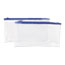 Universal Zippered Wallets/Cases, Transparent Plastic, 11 x 6, Clear/Blue, 2/Pack Thumbnail 1