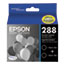 Epson® T288120D2 DURABrite Ultra Ink, Black, 2/Pack Thumbnail 1
