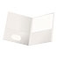 Universal Two-Pocket Portfolio, Embossed Leather Grain Paper, 11 x 8.5, White, 25/Box Thumbnail 1