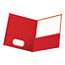 Universal Two-Pocket Portfolio, Embossed Leather Grain Paper, 11 x 8.5, Red, 25/Box Thumbnail 1
