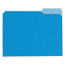 Universal Deluxe Colored Top Tab File Folders, 1/3-Cut Tabs: Assorted, Letter Size, Blue/Light Blue, 100/Box Thumbnail 1