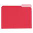 Universal Deluxe Colored Top Tab File Folders, 1/3-Cut Tabs: Assorted, Letter Size, Red/Light Red, 100/Box Thumbnail 1