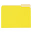 Universal Deluxe Colored Top Tab File Folders, 1/3-Cut Tabs: Assorted, Letter Size, Yellow/Light Yellow, 100/Box Thumbnail 1