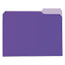 Universal Deluxe Colored Top Tab File Folders, 1/3-Cut Tabs: Assorted, Letter Size, Violet/Light Violet, 100/Box Thumbnail 1