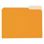Universal Deluxe Colored Top Tab File Folders, 1/3-Cut Tabs: Assorted, Letter Size, Orange/Light Orange, 100/Box Thumbnail 1