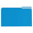 Universal Deluxe Colored Top Tab File Folders, 1/3-Cut Tabs: Assorted, Legal Size, Blue/Light Blue, 100/Box Thumbnail 1