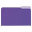 Universal Deluxe Colored Top Tab File Folders, 1/3-Cut Tabs: Assorted, Legal Size, Violet/Light Violet, 100/Box Thumbnail 1