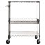 Alera Three-Tier Wire Cart with Basket, 34w x 18d x 40h, Black Anthracite Thumbnail 2