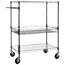 Alera Three-Tier Wire Cart with Basket, 34w x 18d x 40h, Black Anthracite Thumbnail 3