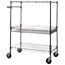 Alera Three-Tier Wire Cart with Basket, 34w x 18d x 40h, Black Anthracite Thumbnail 1