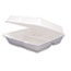 Dart® Foam Container, Hinged Lid, 3-Comp, 9 1/2 x 9 1/4 x 3, 200/Carton Thumbnail 1