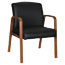 Alera Alera Reception Lounge WL Series Guest Chair, 24.21" x 26.14" x 32.67", Black Seat/Back, Walnut Base Thumbnail 1