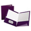 Oxford™ High Gloss Laminated Paperboard Folder, 100-Sheet Capacity, Purple, 25/Box Thumbnail 1