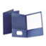 Oxford™ Linen Finish Twin Pocket Folders, Letter, Navy, 25/Box Thumbnail 1