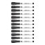 U Brands Medium Point Low-Odor Dry-Erase Markers with Erasers, Black, Dozen Thumbnail 1