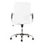 Sadie 5-Thirteen Mid-Back Executive Leather Chair, Supports up to 250 lbs., White Seat/Back, Chrome Base Thumbnail 5