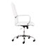 Sadie 5-Thirteen Mid-Back Executive Leather Chair, Supports up to 250 lbs., White Seat/Back, Chrome Base Thumbnail 6