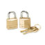 Master Lock Three-Pin Brass Tumbler Locks, 3/4" Wide, 2 Locks & 2 Keys, 2/Pack Thumbnail 1