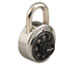 Master Lock Combination Stainless Steel Padlock w/Key Cylinder, 1-7/8" Wide, Black/Silver Thumbnail 1