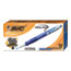 BIC Velocity Easy Glide Ballpoint Pen, Retractable, Medium 1 mm, Blue Ink, Translucent Blue Barrel, Dozen Thumbnail 2