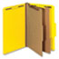 Universal Bright Colored Pressboard Classification Folders, 2 Dividers, Legal Size, Yellow, 10/Box Thumbnail 1