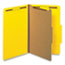 Universal Bright Colored Pressboard Classification Folders, 1 Divider, Legal Size, Yellow, 10/Box Thumbnail 1