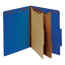 Universal Bright Colored Pressboard Classification Folders, 2 Dividers, Letter Size, Cobalt Blue Cover, 10/Box Thumbnail 1