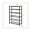 Alera NSF Certified 6-Shelf Wire Shelving Kit, Six-Shelf, 48w x 18d x 72h, Black Thumbnail 2